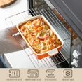 thumbnail image 4 of MALACASA Bakeware Set of 4, Porcelain Baking Pans Set for Oven, Casserole Dish, Ceramic Rectangular Baking Dish Lasagna Pans for Cooking Cake Kitchen, Orange(9.4"/11.1"/12.2"/14.7"), Series BAKE.BAKE, 4 of 7