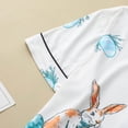 thumbnail image 6 of SwiftWear Women's Easter Bunny Cute Pajama Set Lapel Collar Button Down Lounge Wear Short Sleeve Sleep Set, White, 6 of 9