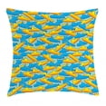 thumbnail image 1 of Yellow Submarine Decor Throw Pillow Cushion Cover, Pop Art Style Underwater Submarine Decorative Design Print, Decorative Square Accent Pillow Case, 18 X 18 Inches, Yellow and Blue, by Ambesonne, 1 of 2