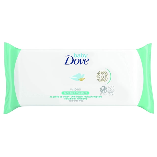 Toallitas Dove Sensitive Moisture para bebés, 50 unidades (paquete de 6)