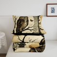 thumbnail image 5 of Homewish Dark Halloween Owl Full Size Comforter Sets,Vintage Butterfly Print Bedding Comforter Set,Sepia Brown Cream,Black Reversible,3 Pieces,1 Comforter and 2 Pillowcases, 5 of 7