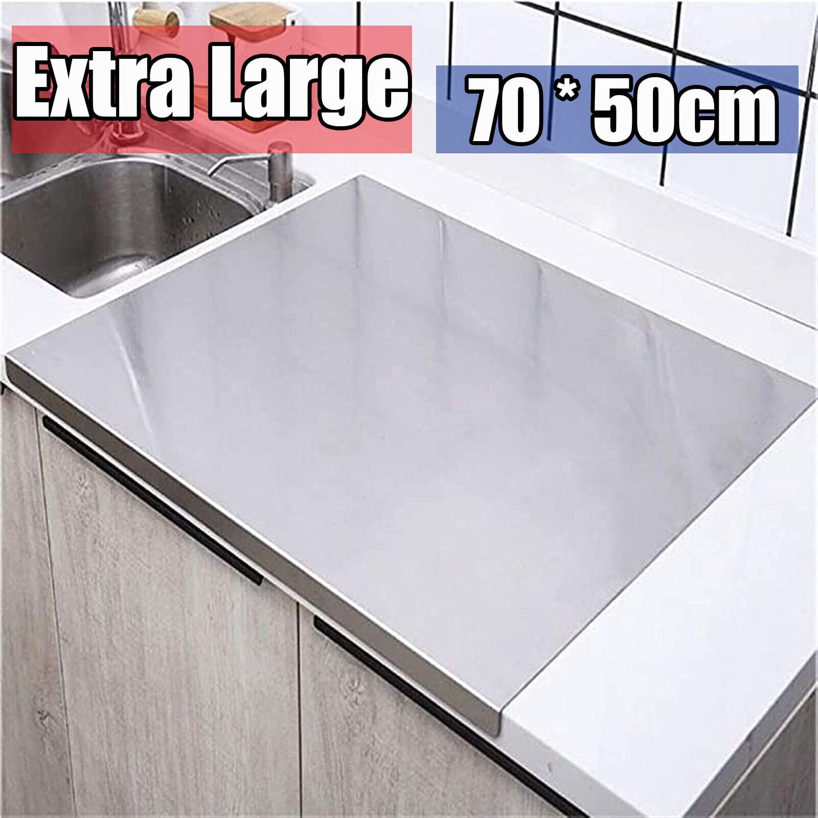 Miumaeov Cutting Board 304 Stainless Steel 70*50cm Extra Large Chopping Board for Kitchen