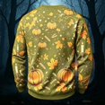 thumbnail image 4 of Men's Halloween Themed Sweatshirt Pumpkin Ghost Printed Casual Vintage Long Sleeve Crew Neck Shirts Fall Winter Stylish Breathable Comfortable Tops Light Green 4XL, 4 of 4