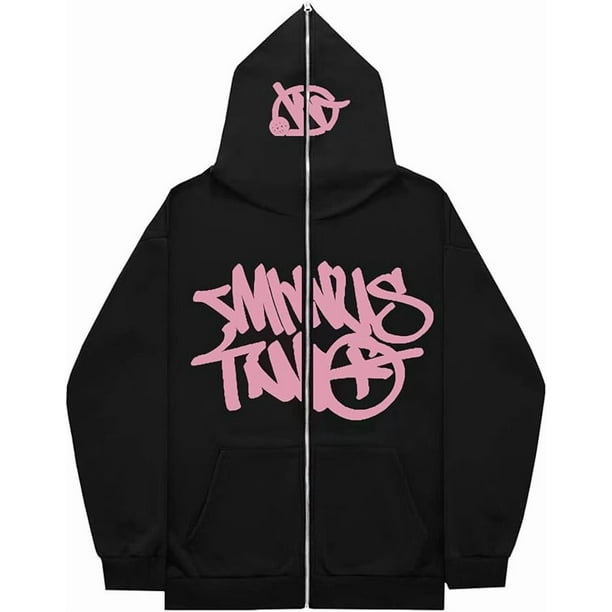 Sudadera con capucha y cremallera Minus-Two para hombre, chaqueta informal estilo hip hop Y2K, sudadera con capucha cargo unisex Minus-Two