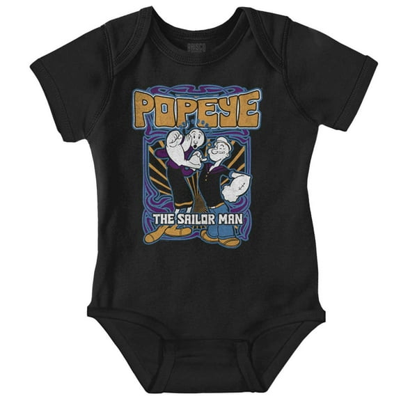 Popeye The Sailor Man and Olive Oyl Romper Boys or Girls Infant Baby Brisco Brands NB