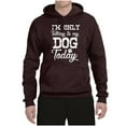 thumbnail image 2 of Wild Bobby I'm Only Talking to My Dog Today Dog Lover Unisex Graphic Hoodie Sweatshirt, Brown, X-Large, 2 of 5
