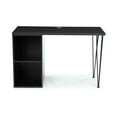 thumbnail image 2 of Hubbub Maker Hairpin Leg and Open Storage Desk  60"W White Top/White Legs/Black Storage, 2 of 2