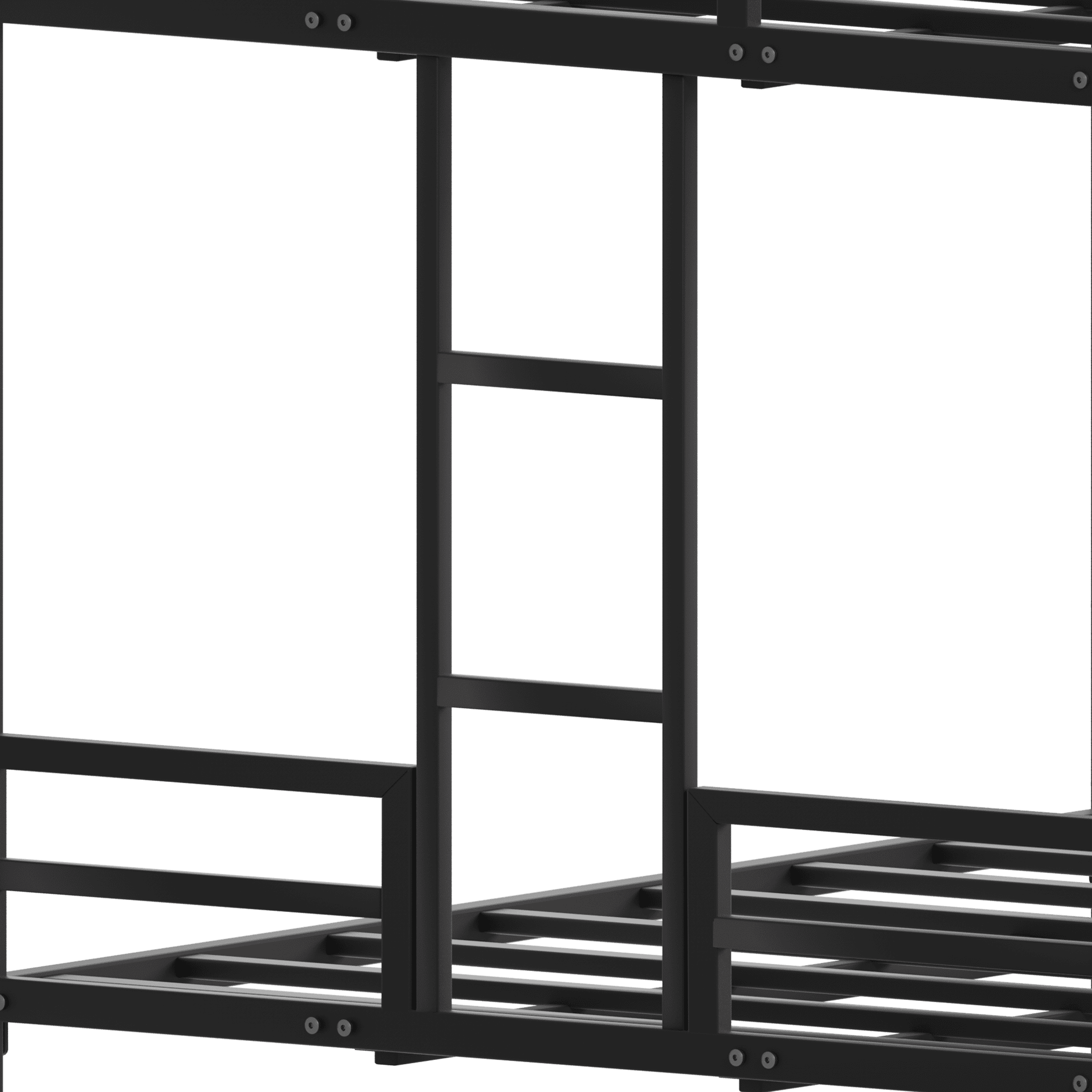 Queen Bunk Bed 83.9 Inch, Metal Bed Frame with Full-Length Guardrail and Ladder for Kids, Space-Saving Bunk Bed for Children's Bedroom, Black