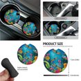 thumbnail image 6 of Jeiento Floral Dragonfly Car Seat Cover Set 15PCS with Auto Steering Wheel Cover Seat Belt Strap Pads Cup Coasters Trash Bag Air Vent Storage Bag Rearview Mirror Cover Keychain Auto Interior Decor, 6 of 7