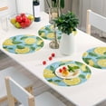 thumbnail image 6 of Ryvnso Lemon Leaves Hand Drawn Round Plate Mats Dining Table Placemat Set of 4 for Holiday Decoration, 6 of 7