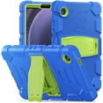 thumbnail image 5 of XYX Case for Samsung Galaxy Tab A9 8.7 inch (SM-X110/SM-X115), Dual Layer Slim Heavy Shockproof Rugged Protective Cover Case with Kickstand (Blue Lime), 5 of 7