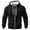 25#Black, variant on Mens Winter Hoodie Zip Up Thermal Waffle Knit Sweatshirt Jacket for Men Warm Long Sleeve Drawstring Hood Kangaroo Pocket Ribbed Cuffs Loose Fit Tops Army Green S