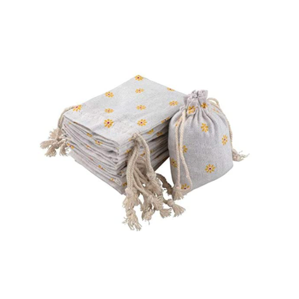 20 PCS Bolsas de cordón de lino Almacenamiento de algodón Bolsa de regalo de tamaño práctico Bolsas de fiesta vintage Bolsa de monedas de yute Perfecta para artes y manualidades 9CM * 12CM-Orange- Sincero Electrónica