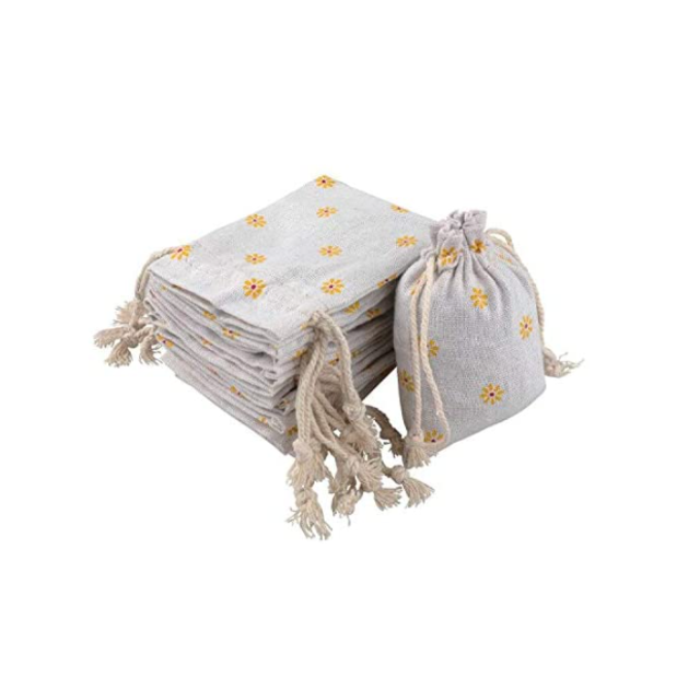 20 PCS Bolsas de cordón de lino Almacenamiento de algodón Bolsa de regalo de tamaño práctico Bolsas de fiesta vintage Bolsa de monedas de yute Perfecta para artes y manualidades 9CM * 12CM brillar Electrónica