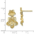thumbnail image 2 of 14k Gold Double Flower Drop Post Earrings Plumeria 20x12.7mm Wide Stud Earring for Women - 2.7 Grams, 2 of 2
