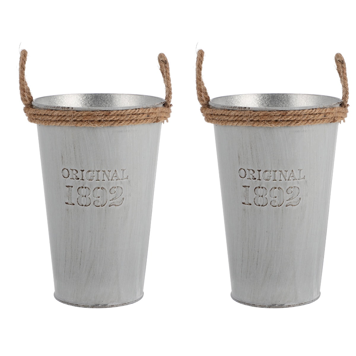 NUOLUX Metal Vase Flower Jug Farmhouse Rustic Vintage Galvanized Bucket French Vases Floor Tall