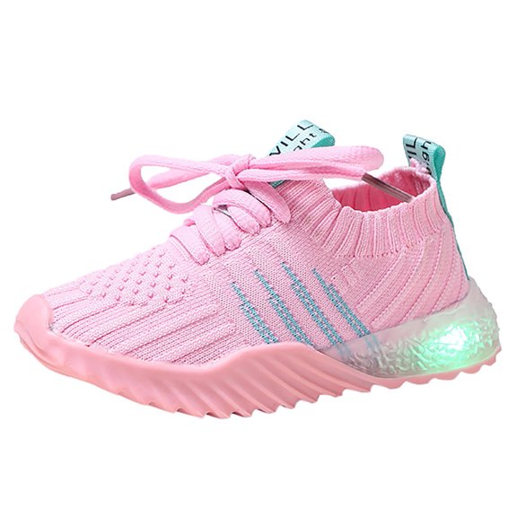 TOWED22 Girls Sneakers Girls Shoes Run Baby Candy Children Kid Luminous Sport Boys Color Baby Shoes Toddler Running Shoes(Pink,4.5-5Years)