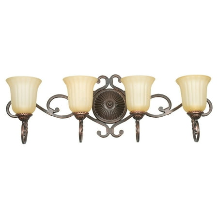Large Four Light Vanity - Sunset Lighting 4 Light Bath Vanity Light