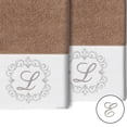 thumbnail image 2 of Authentic Hotel and Spa  100% Turkish Cotton Monica 2PC Embellished Hand Towel Set Latte E, 2 of 3
