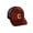 Burgundy Black White Gold, variant on Structured Trucker Mesh Hat Custom Colors Letter C Initial Baseball Mid Profile