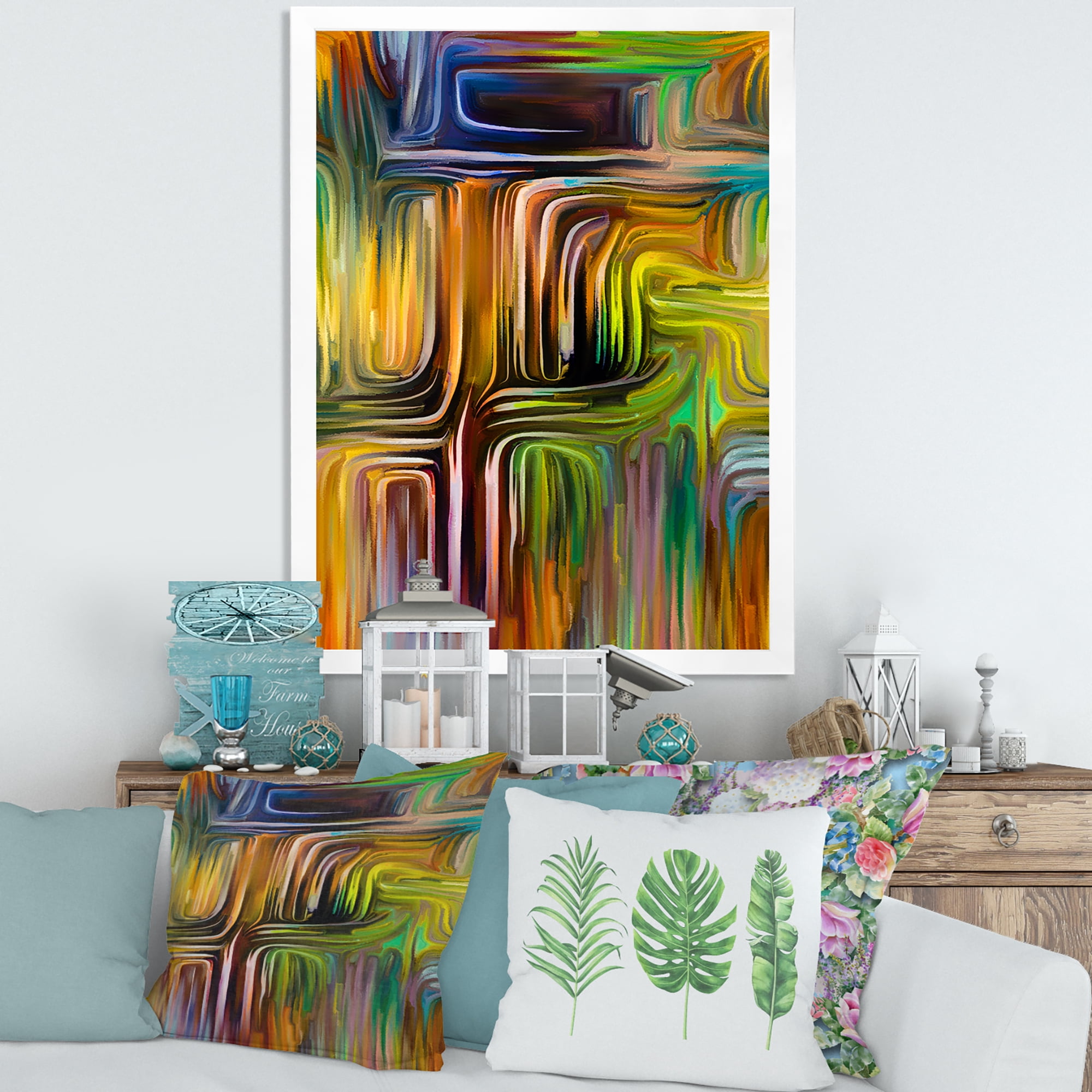 Designart 'Colour Spiral Fusion I' Modern Framed Art Print