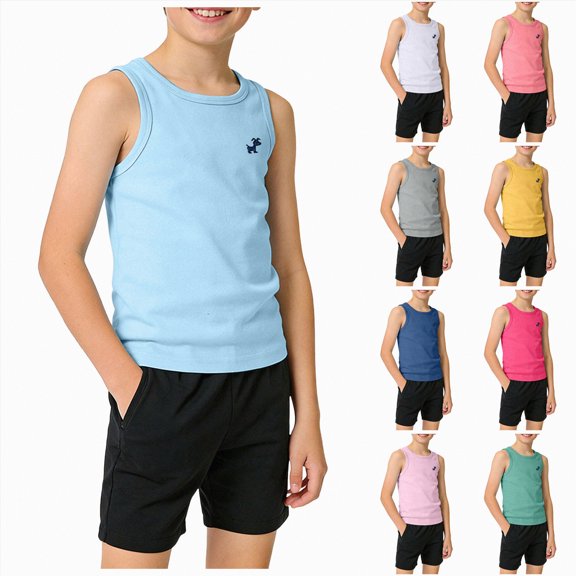 YDFCWXW Kids Boys Workout Tank Top Sports Baselayer Sleeveless Gym Training Tee Tops Activewear (Green, 11-12 Years)