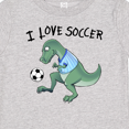 thumbnail image 4 of Inktastic I Love Soccer-Dinosaur in Blue Boys or Girls Baby T-Shirt, 4 of 5
