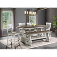 thumbnail image 3 of Intercon Backless Bench, Counter Height in Rustic White & French Oak, 3 of 3