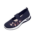 thumbnail image 2 of BRGZLK Orthopedic Shoes for Women Summer Trendy Embroidered Flower Arch Support Walking Sneakers Breathable Comfortable Mesh Slip On Shoes Blue 7.5, 2 of 6
