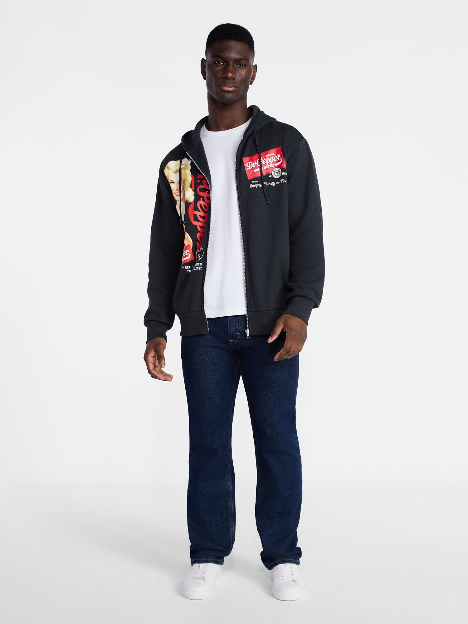 Dr. Pepper Men's & Big Men's Hooded Sweatshirt, Sizes XS-5XL