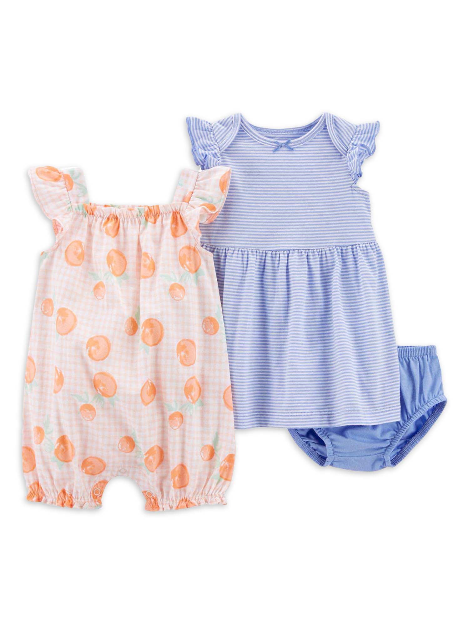 Carter's Child of Mine Baby Girl Romper and Dress, 3-Piece, Sizes 0-24M