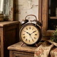 thumbnail image 6 of MMJ Alarm Clock Vintage Double Chime Metal Desk Clock Silent Non Ticking Noisy Bell 6.88x4.92x2.16in for Bedroom Office Home Decor, 6 of 6