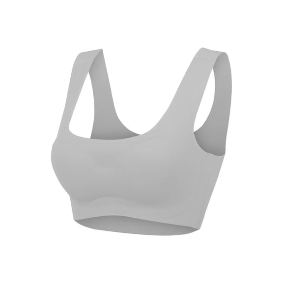 Nfurl Bras for Senior Women with Sagging Breast Wireless Full Coverage Bralette Bra Supportive Push up Bralettes Seamless Everyday Bras Gray,XXL