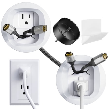 MountFTV Universal in-Wall Cable Management Kit for TV Wall Mount Bracket and Speakers– Hide TV Wires Behind The Wall, Power and Low Voltage Cords Wire Management Includes Install Attachment for Easy