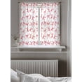thumbnail image 5 of Pink Bow Ribbon Tier Curtains 45 Inch Length, Sheer Curtains for Bedroom Living Room Window Vintage Modern Art Bowknot Rod Pocket Voile Drapes Kitchen Curtains Small Half Window 27.5"x45" 2 Panels, 5 of 6