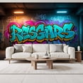 thumbnail image 2 of Graffiti Wallpaper Vibrant Graffiti Art Bold Letters Peel and Stick Wall Murals 69"H x 96"W Removable PVC Wall Paper Self-Adhesive Wall Paintings Art Decor for Bedroom Living Room, 2 of 7