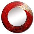 thumbnail image 2 of Designart "Spiraling Red And Gold Whimsical Whirl" Abstract Spirals Round Mirror Wall Decor Modern - Large Red Round Office Mirror - Round Mirror - 23" x 23", 2 of 6