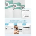 thumbnail image 5 of No Hook Cloth Fabric Shower Curtain with Snap in Liner, Turquoise Stripes Waterproof Shower Curtains Set with See Through Top Window, Modern Minimalist Horizontal Lines Bath Curtains Shower 72"x84", 5 of 6