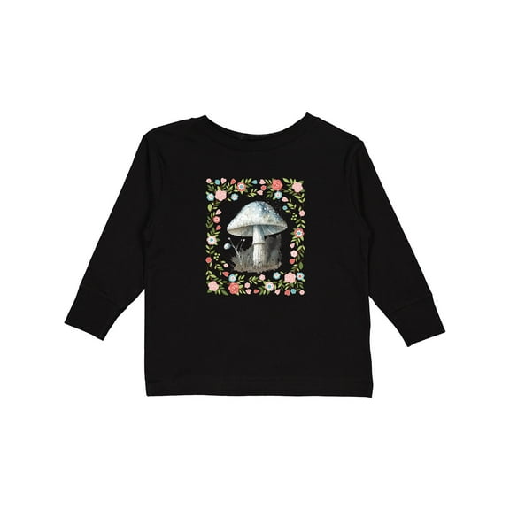 Inktastic Cottagecore Mushroom Lover Girls Long Sleeve Toddler T-Shirt