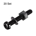 thumbnail image 2 of Uxcell Nylon Screw Nut Washer Assortment Kit Black M5x35mm, 2 of 5