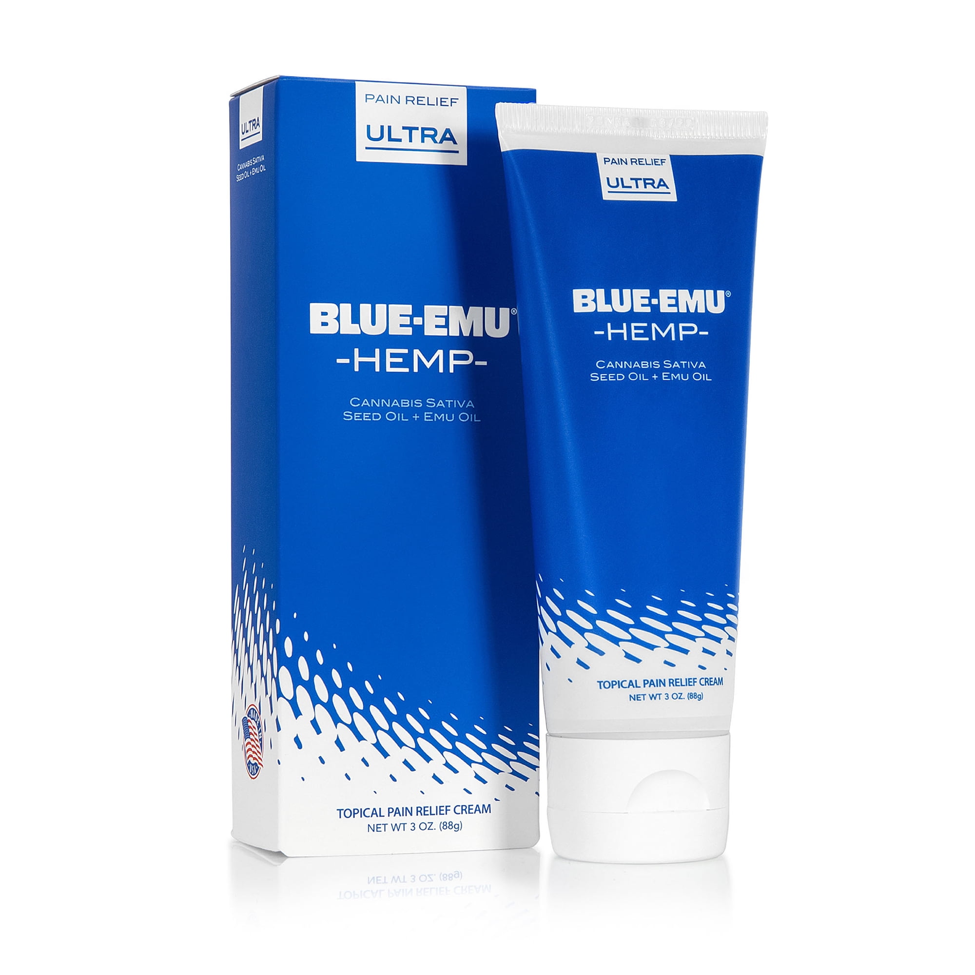 Blue-Emu Ultra Hemp Pain Relief Cream for Arthritis, 10% Trolamine Salicylate, 3 oz