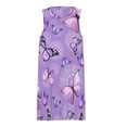 thumbnail image 3 of purple butterfly dandelion Spring Summer Dresses for Women Fashion T-shirt Dress Casual Sleeveless Loose Sundress with Pockets, 3 of 5