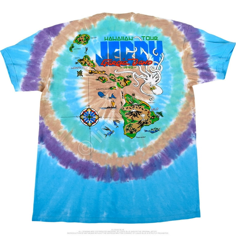 Jerry Garcia - Hawaiian Tour 90 Tie Dye Mens T Shirt