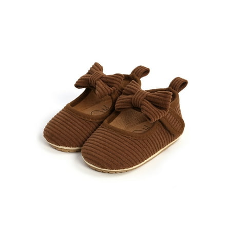 

Gomelly Baby First Walker Shoes Crib Flats Shoes Toddler Bowknot Mary Jane Shoes Lightweight Princess Dress Shoe Brown Bow 5C