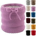 thumbnail image 5 of ZQUUVOU Winter Neck Wamer for Women Neck Gaiter Plush Lined High Neck Thickened Knit Fleece Lined Pulr Collar Purple, 5 of 5