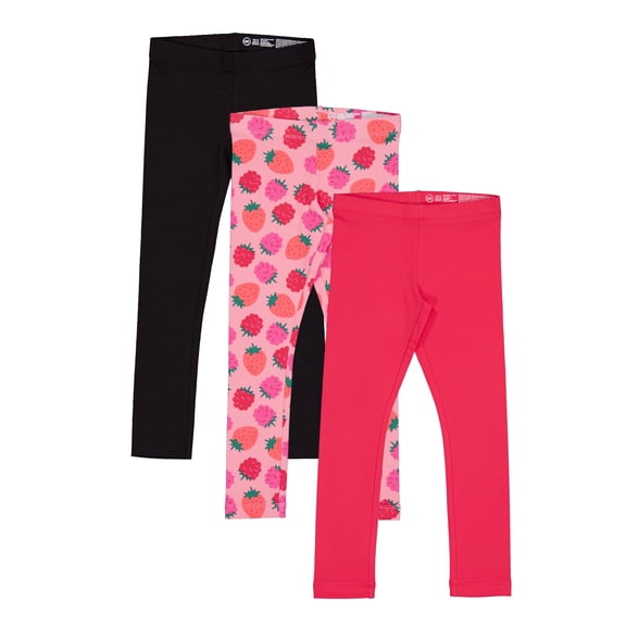 Wonder Nation Girls Kid Tough Leggings, 3-Pack, Sizes 4-18 & Plus