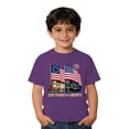 thumbnail image 4 of Landzoo Toddler Kids Boys Girls 4Th Of July Graphic Print Short Sleeve Crew Neck T-Shirt Patriotic Independence Day Summer Casual Toddler Tees Size 1-2 Years Purple, 4 of 4