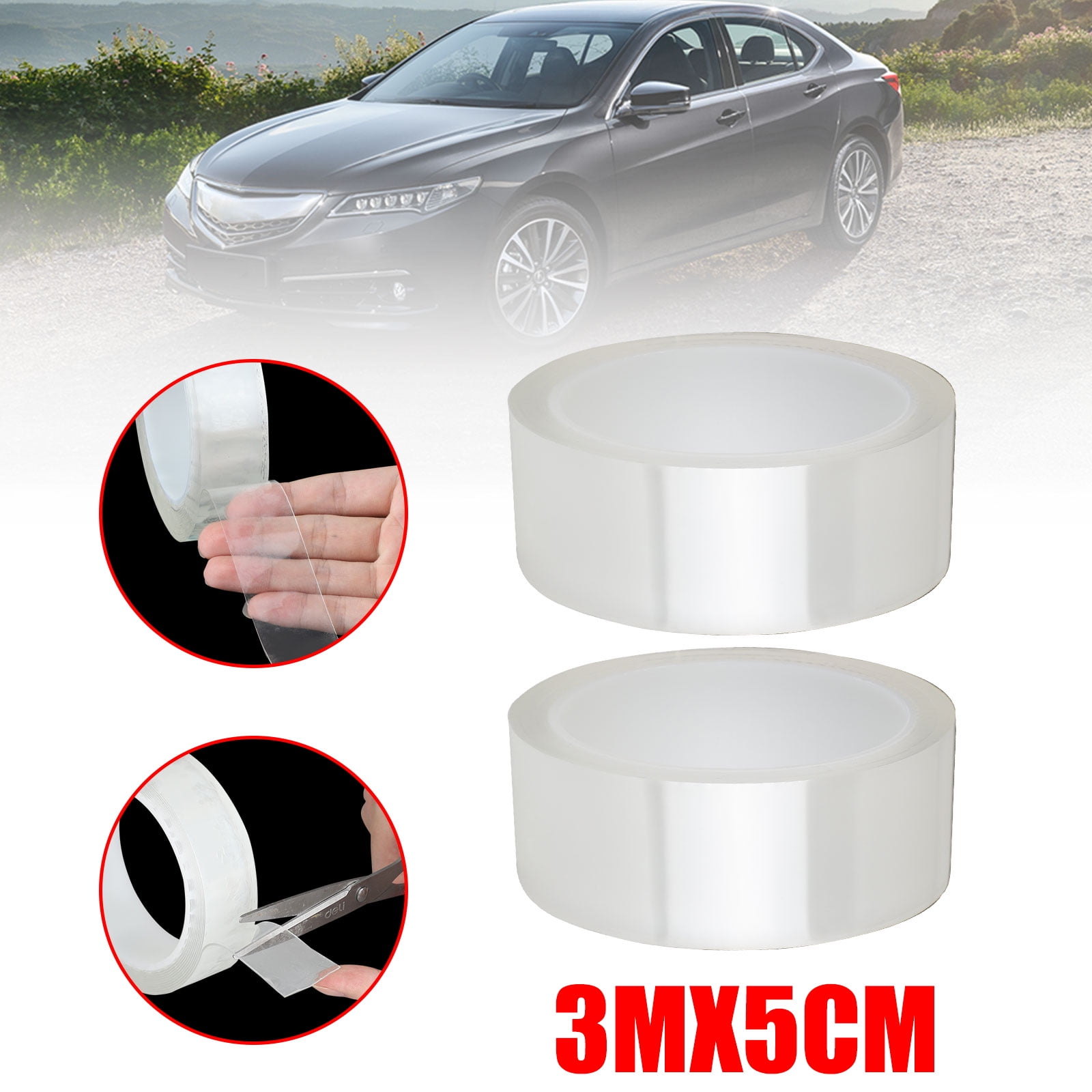 TSV Antiscratch Car Door Edge Strip Guard Traceless Waterproof Clear