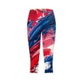 thumbnail image 4 of QATAINLAV 4th of July Outfit for Women Plus Size Legging Capris Trendy American Flag Print Lightweight Soft Yoga Cropped Pants Blue XL Ofertas Relampago de Hoy, 4 of 6