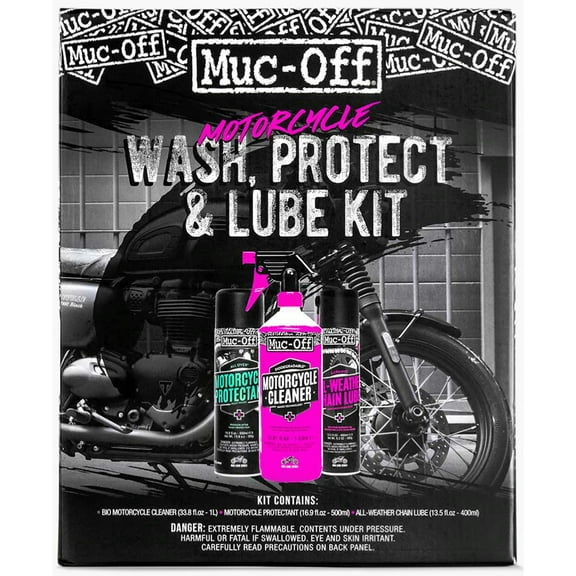 Muc-Off Motorcycle Wash, Protect, Lube Kit (20095US)